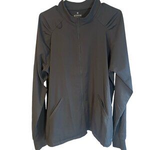 Med Couture Touch Raglan Warm Up Scrub Jacket Pewter XL